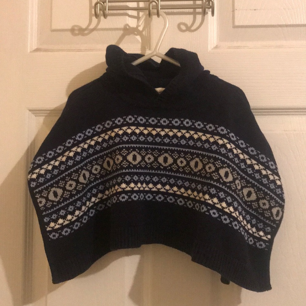 Girls hooded poncho